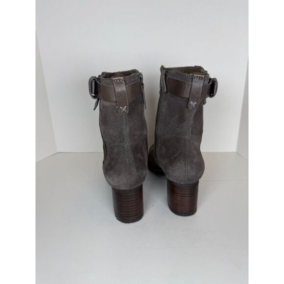 Trask Women's Size 8M Brown Suede Madison Moto Boots Block Heels - Picture 4 of 7